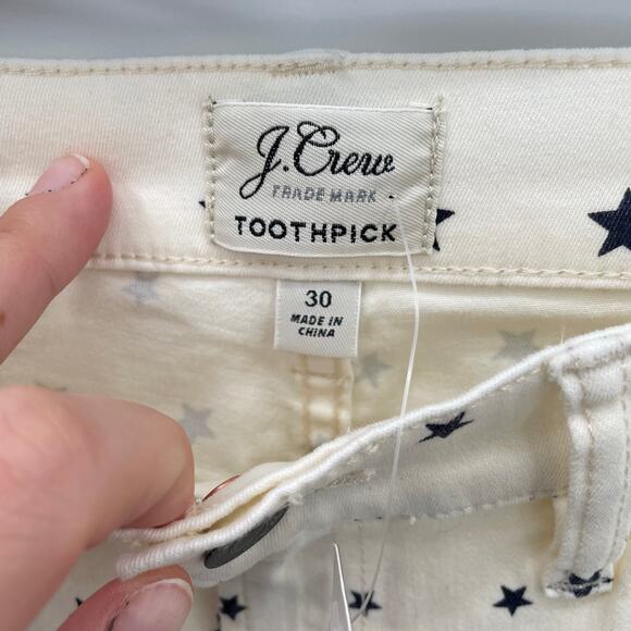 J.CREW NWT Toothpick Skinny Jean in Star Print // 30 - Picture 5 of 10